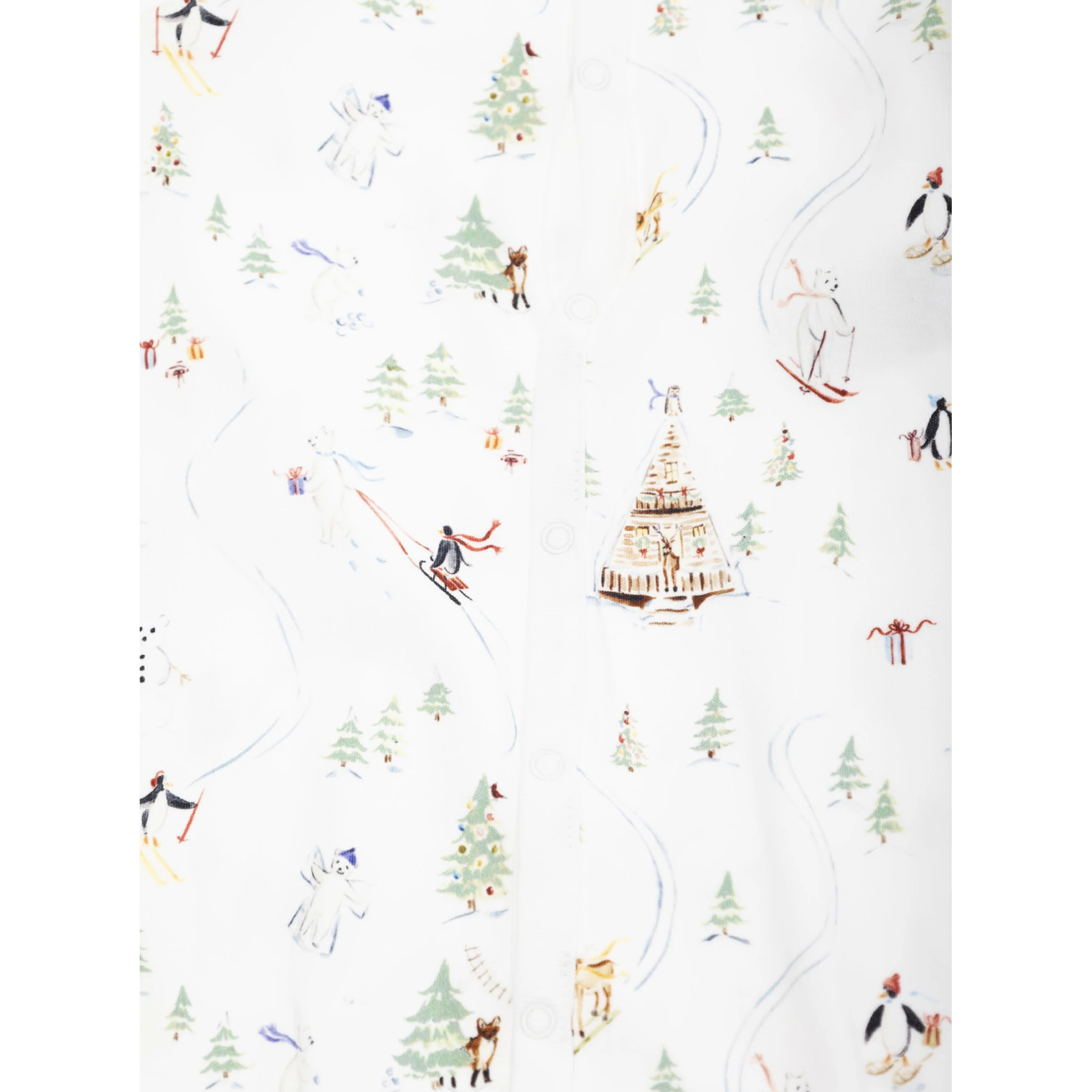 Multicolor  One-Piece with Matching Beanie and Bib with All-Over Polo Bear Print in Cotton Baby