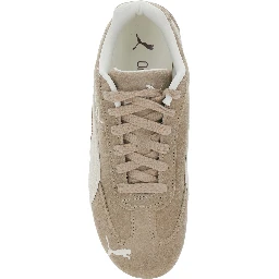 Speedcat Elevated Beige Sneakers with Logo Print on the Side and Logo Lettering on the Side in Suede Unisex
