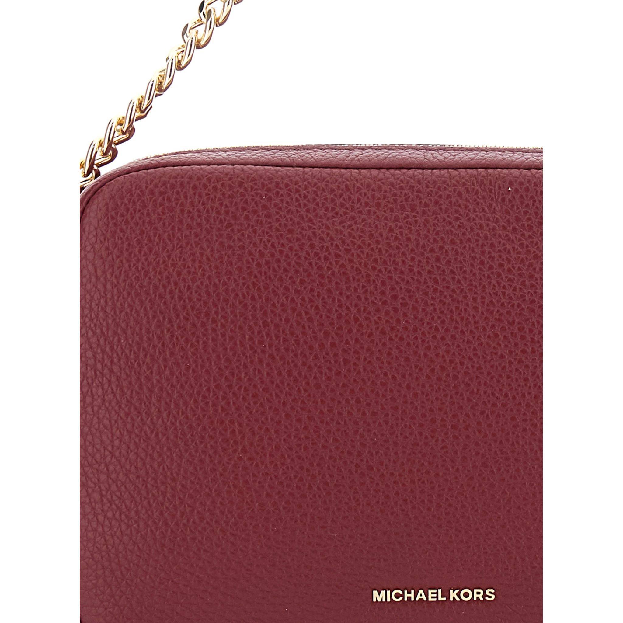 Bryant Bordeaux Crossbody Bag with Adjustable Shoulder Strap and Logo Lettering on the Front in Grained Leather Woman