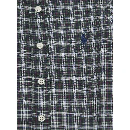 Green Shirt with Pony Embroidery on the Front and All-Over Check Motif in Cotton Boy