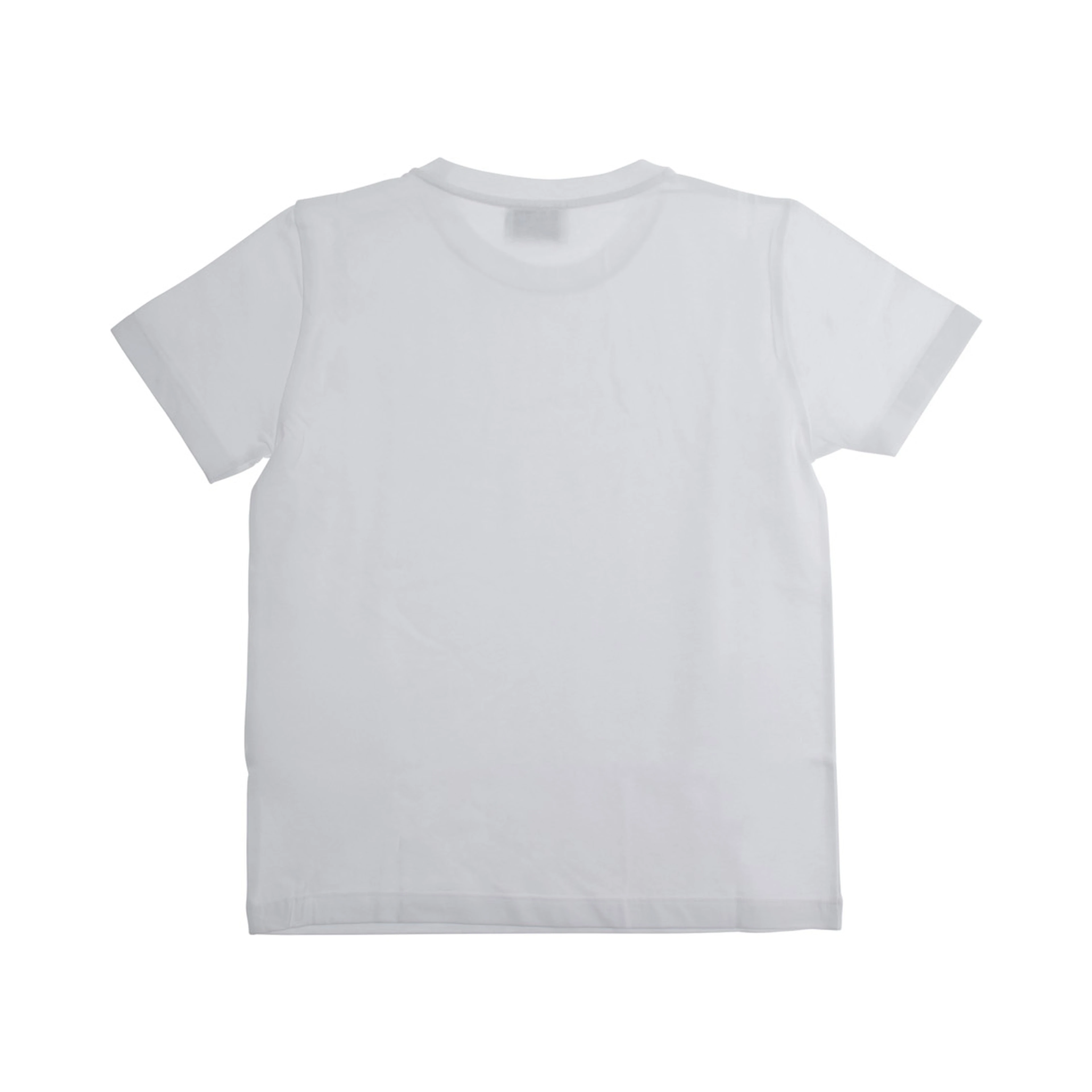 White T-Shirt with Round Neck and Logo on the Front in Cotton Boy