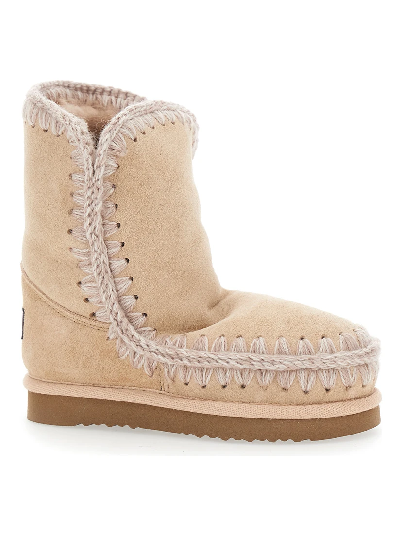 Eskino Pink Ankle Boots in Patent Suede Girl