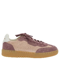 Dice T-Toe Pink Low Top Sneakers with Contrasting Heel with Logo Lettering in Suede Woman
