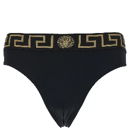 Black Speedo with Greca Detail in Tech Fabric Man