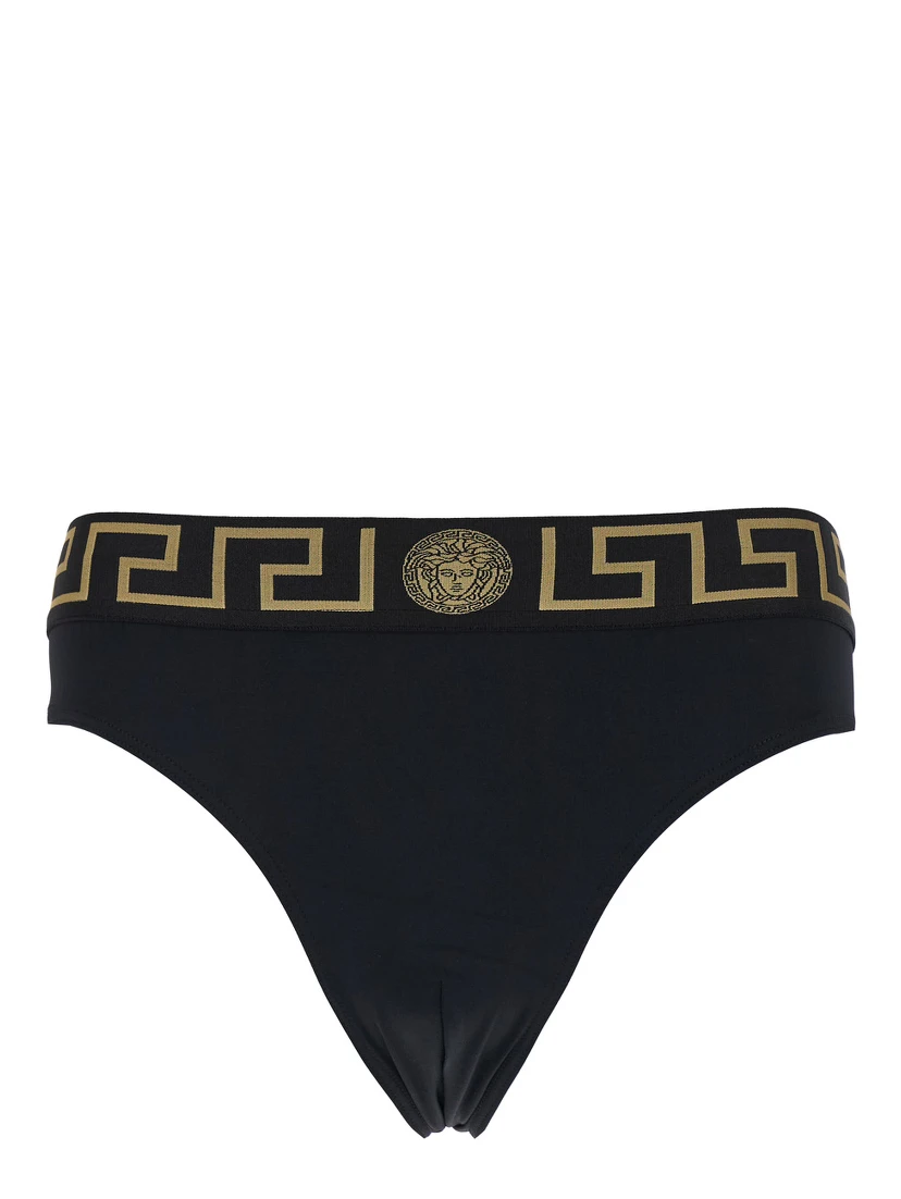 Black Speedo with Greca Detail in Tech Fabric Man