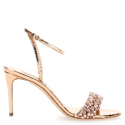 Starlink Pink Sandals with High Stiletto Heel and Braided Embellishment in Ecoleather Woman