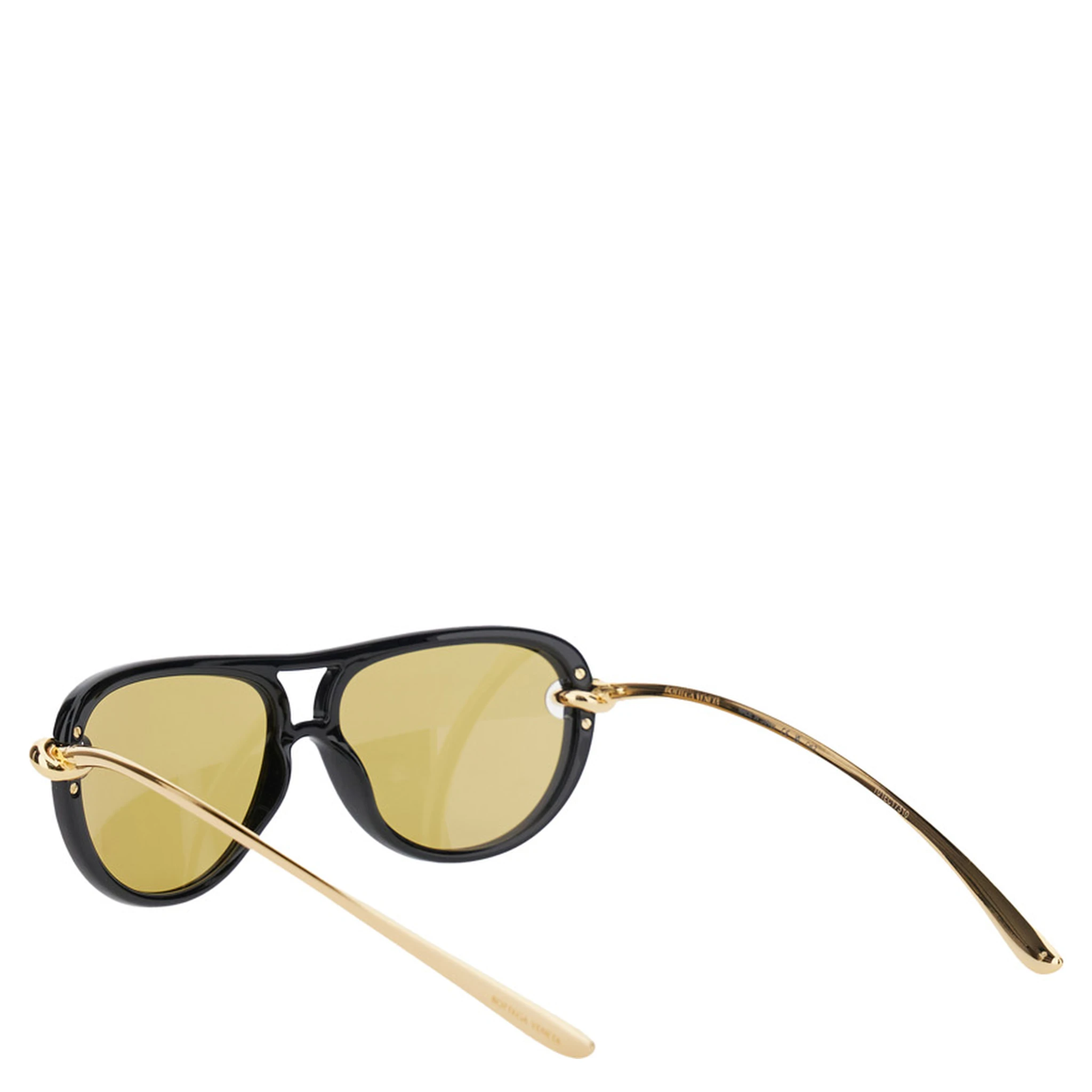 Metallic Sunglasses with Cut-Out Motif on the Temples and Knot Detail on the Temples in Acetate Woman