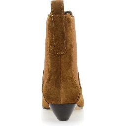 Allegra Chelsea Beige Ankle Boots with Elastic Panels in Suede Woman