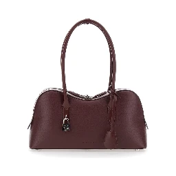 Ryder Bordeaux Handbag with Two Top Handles and Front Padlock Detail with Logo in Ecoleather Woman