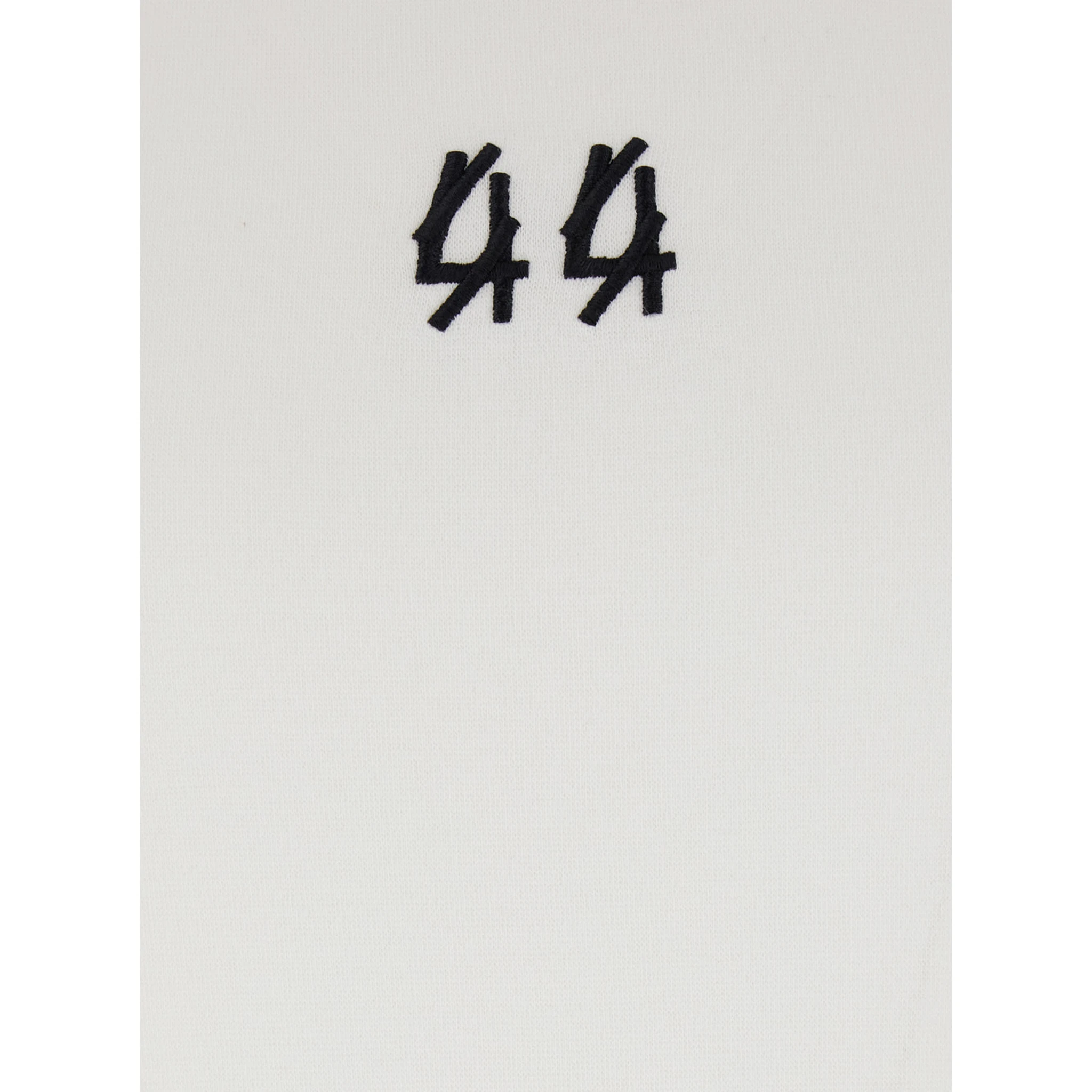 White Sleeveless Top with Round Neck and Logo Embroidery on the Front in Cotton Stretch Man