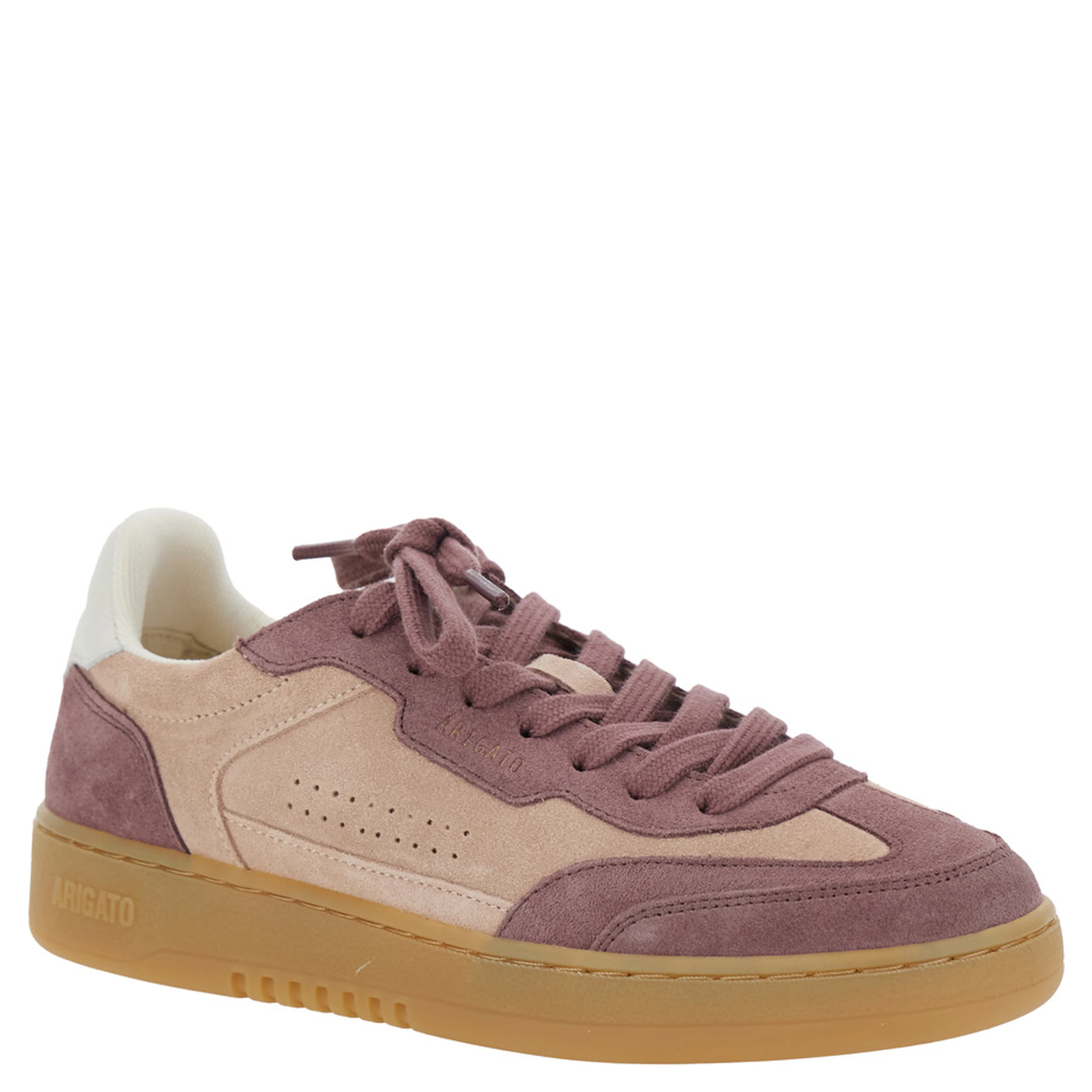 Dice T-Toe Pink Low Top Sneakers with Contrasting Heel with Logo Lettering in Suede Woman