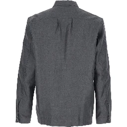 Grey Shirt with Chest Pocket in Silk Man