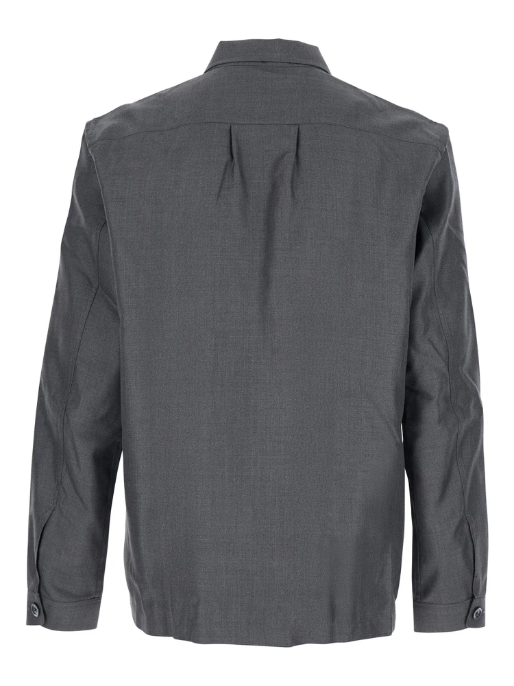 Grey Shirt with Chest Pocket in Silk Man alternative