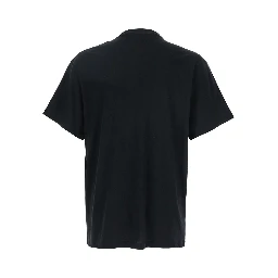 Black Crewneck T-Shirt with Logo Print on the Front in Cotton Man
