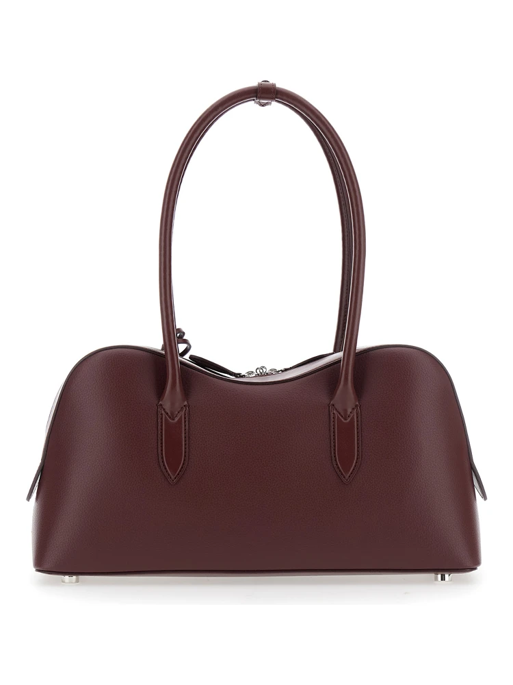 Ryder Bordeaux Handbag with Two Top Handles and Front Padlock Detail with Logo in Ecoleather Woman alternative