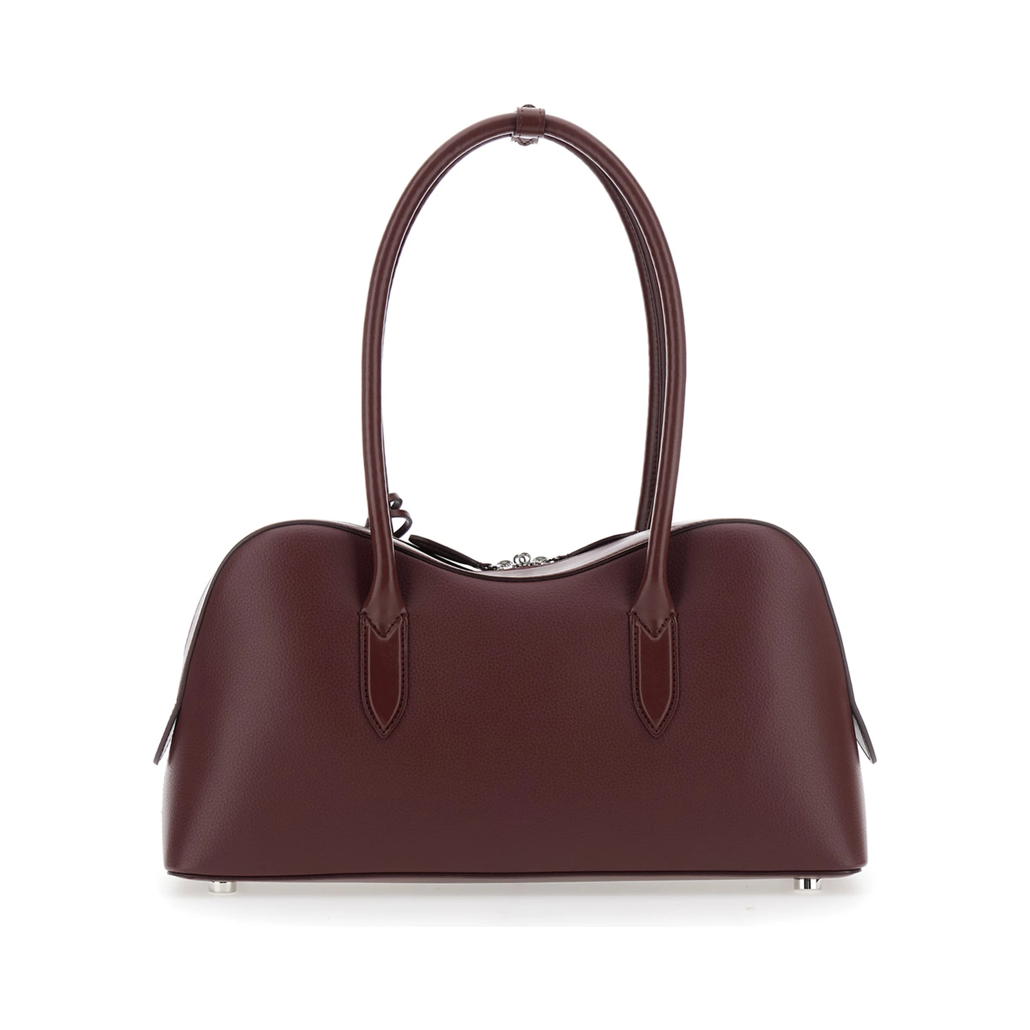 Ryder Bordeaux Handbag with Two Top Handles and Front Padlock Detail with Logo in Ecoleather Woman