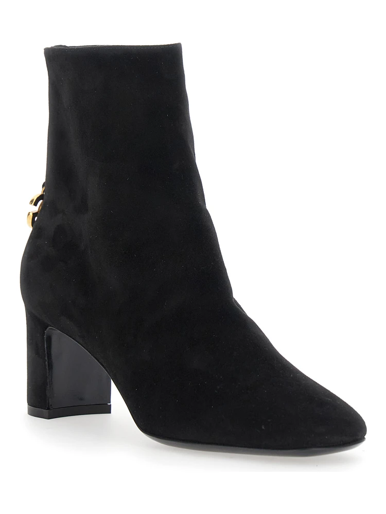 Black Ankle Boots with DG Logo Plaque on the Back in Suede Woman alternative