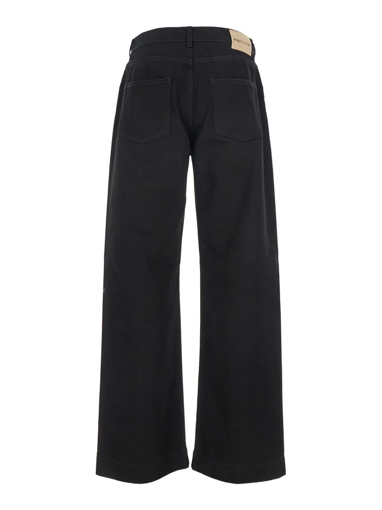 Black Jeans with Belt Loops and Logo Patch on the Rear in Denim Man alternative