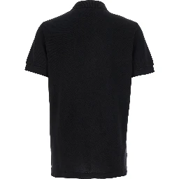 Black Polo Shirt with Classic Collar in Cotton Blend Man