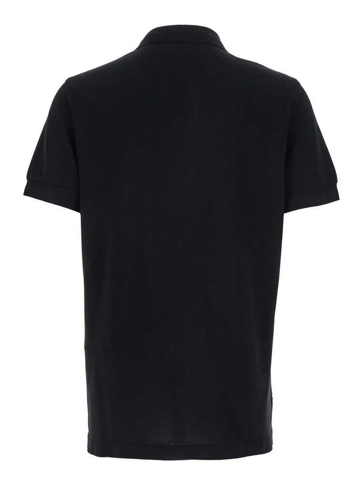 Black Polo Shirt with Classic Collar in Cotton Blend Man alternative