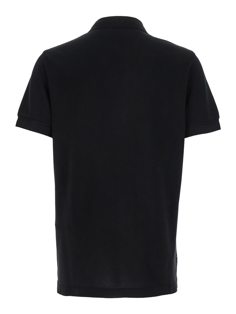 Black Polo Shirt with Classic Collar in Cotton Blend Man