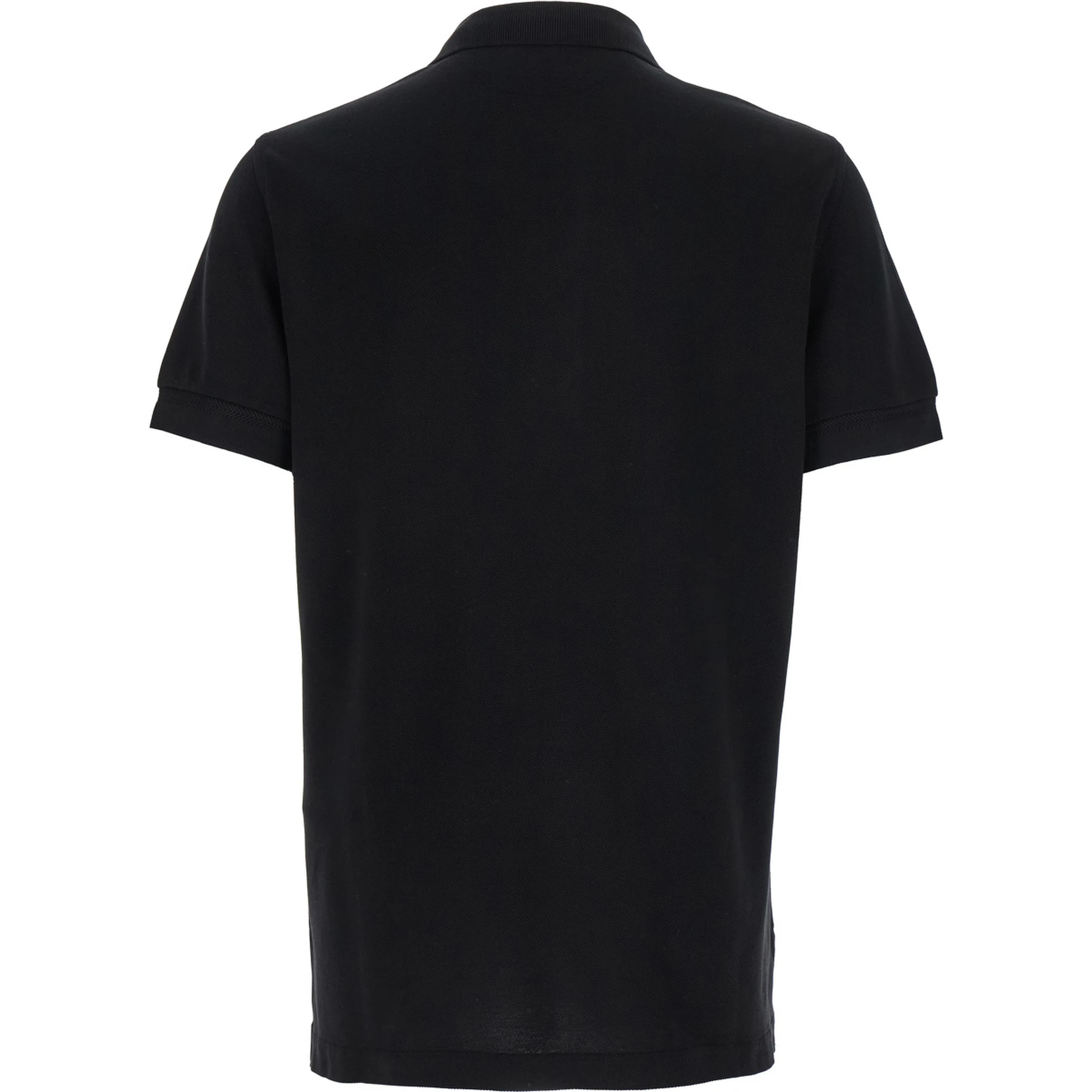 Black Polo Shirt with Classic Collar in Cotton Blend Man