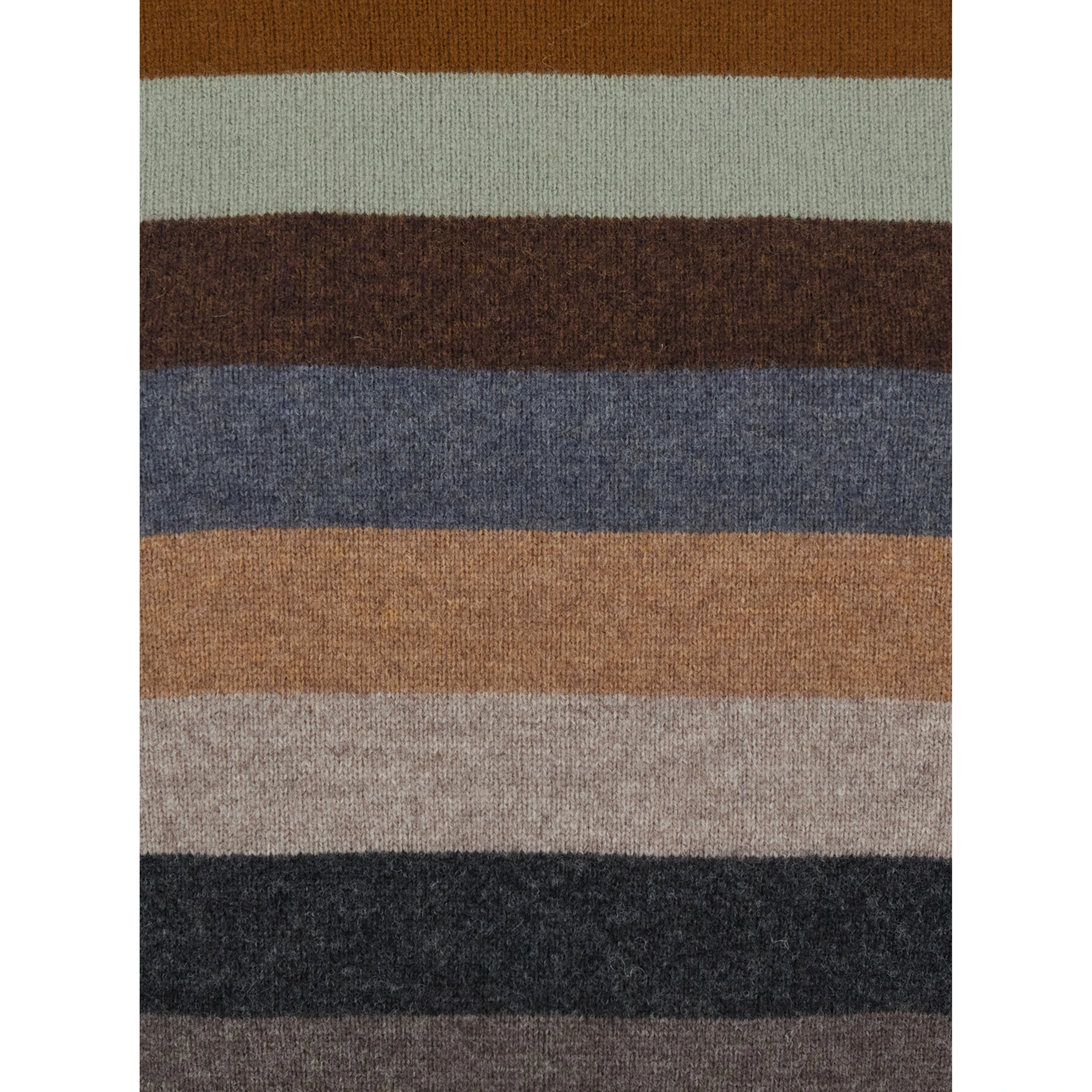 Multicolor Sweater with Striped Design and Back Logo Patch in Wool Woman