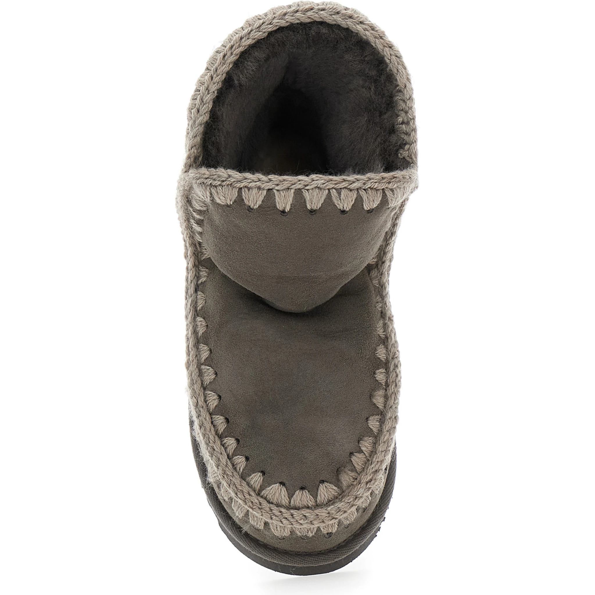Eskimo Grey Ankle Boots with Crochet Details and Logo Patch on the Rear in Suede Woman