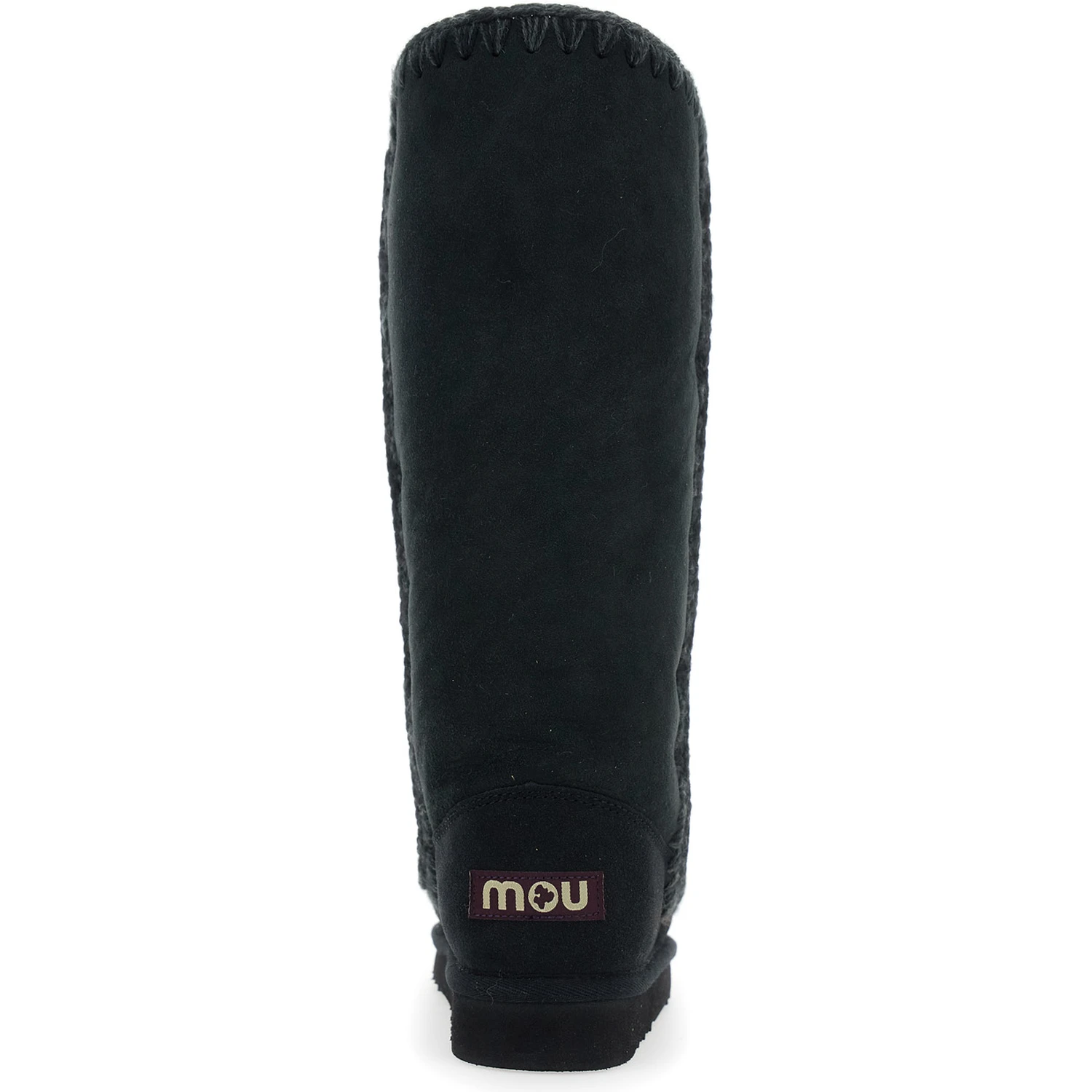 Eskimo Black Boots with Braided Effect and Logo Patch on the Rear in Leather Woman