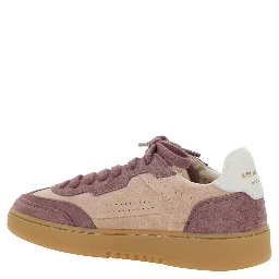 Dice T-Toe Pink Low Top Sneakers with Contrasting Heel with Logo Lettering in Suede Woman