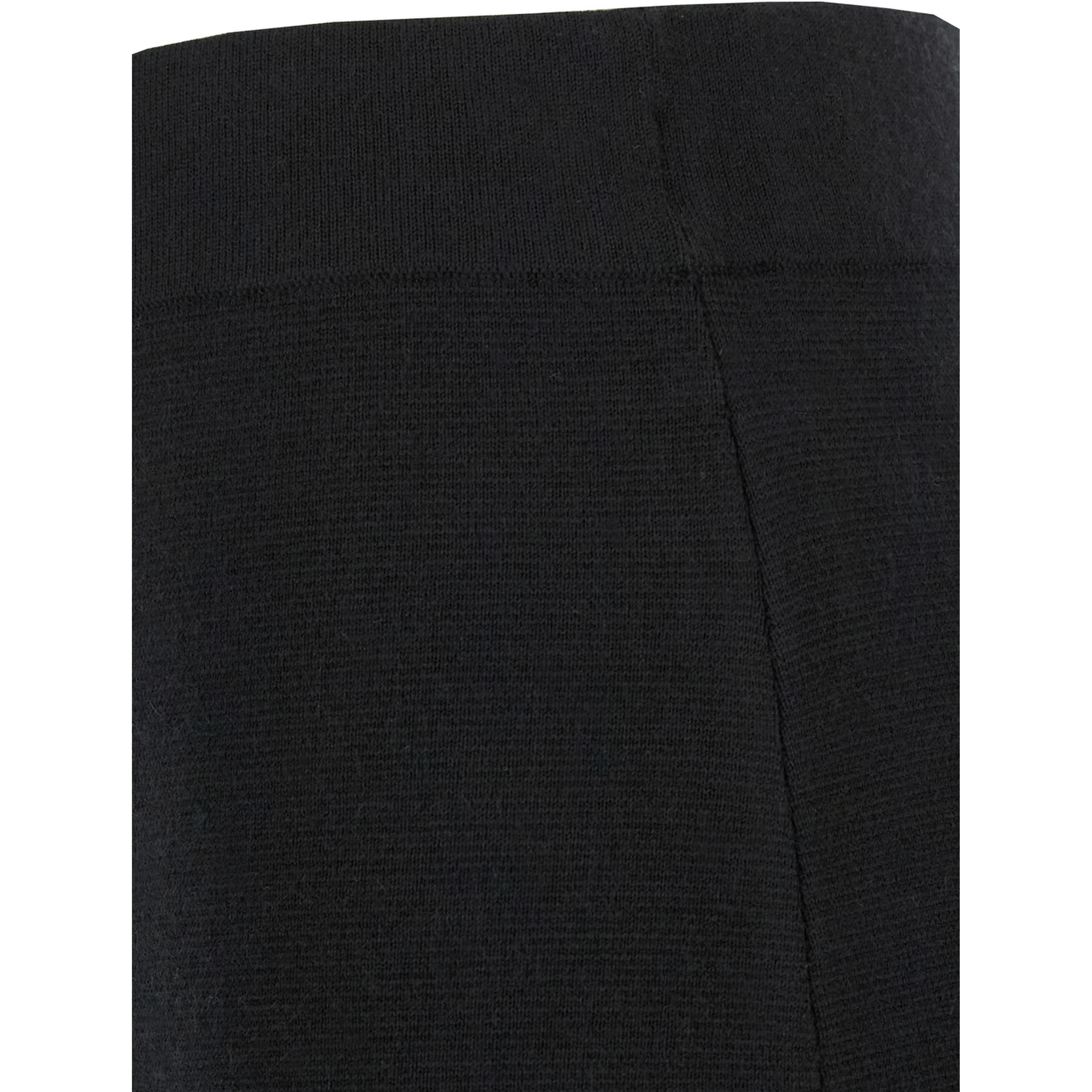 Black Skirt with High Elastic Waist and Straight Hem in Wool and Cashmere Stretch Woman