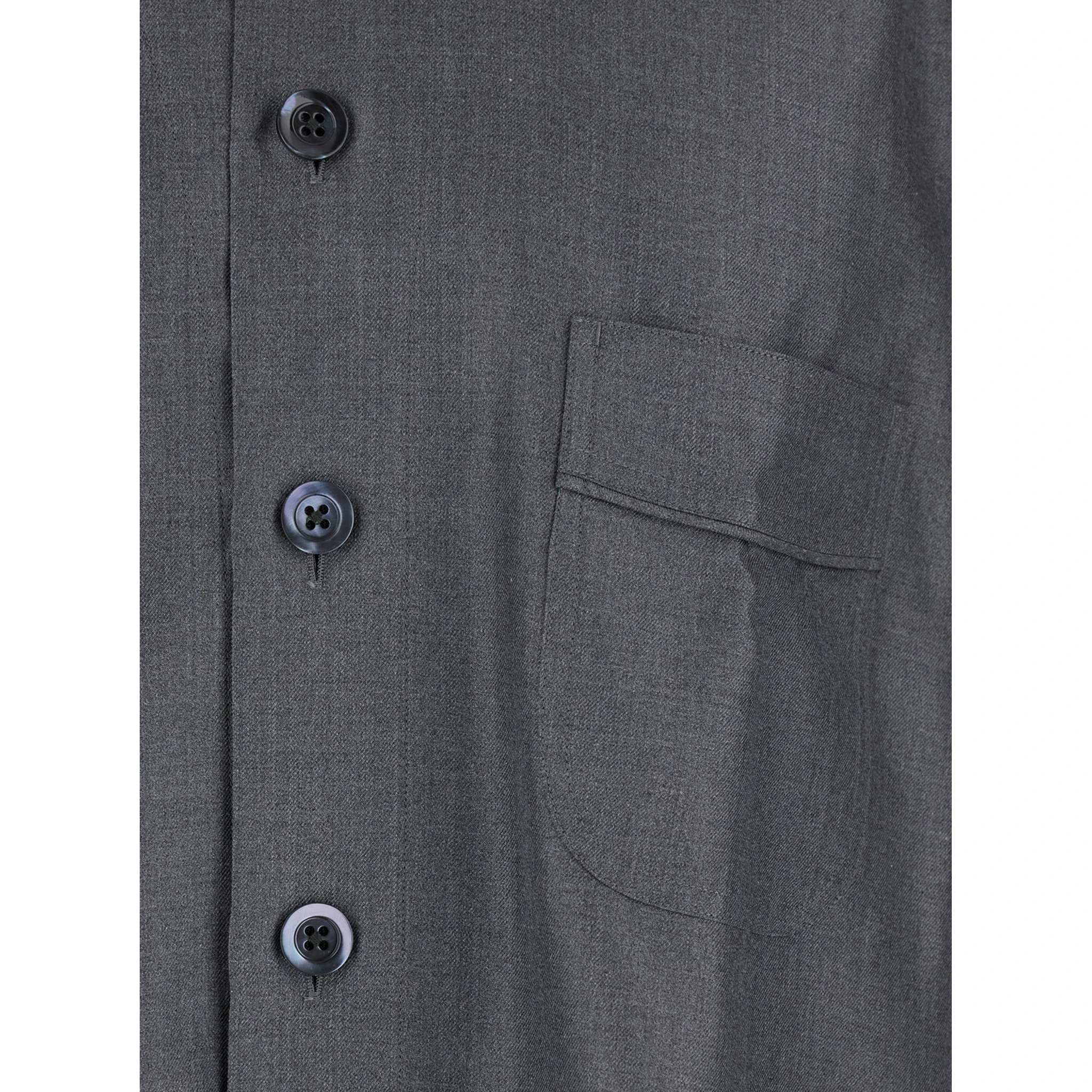 Grey Shirt with Chest Pocket in Silk Man