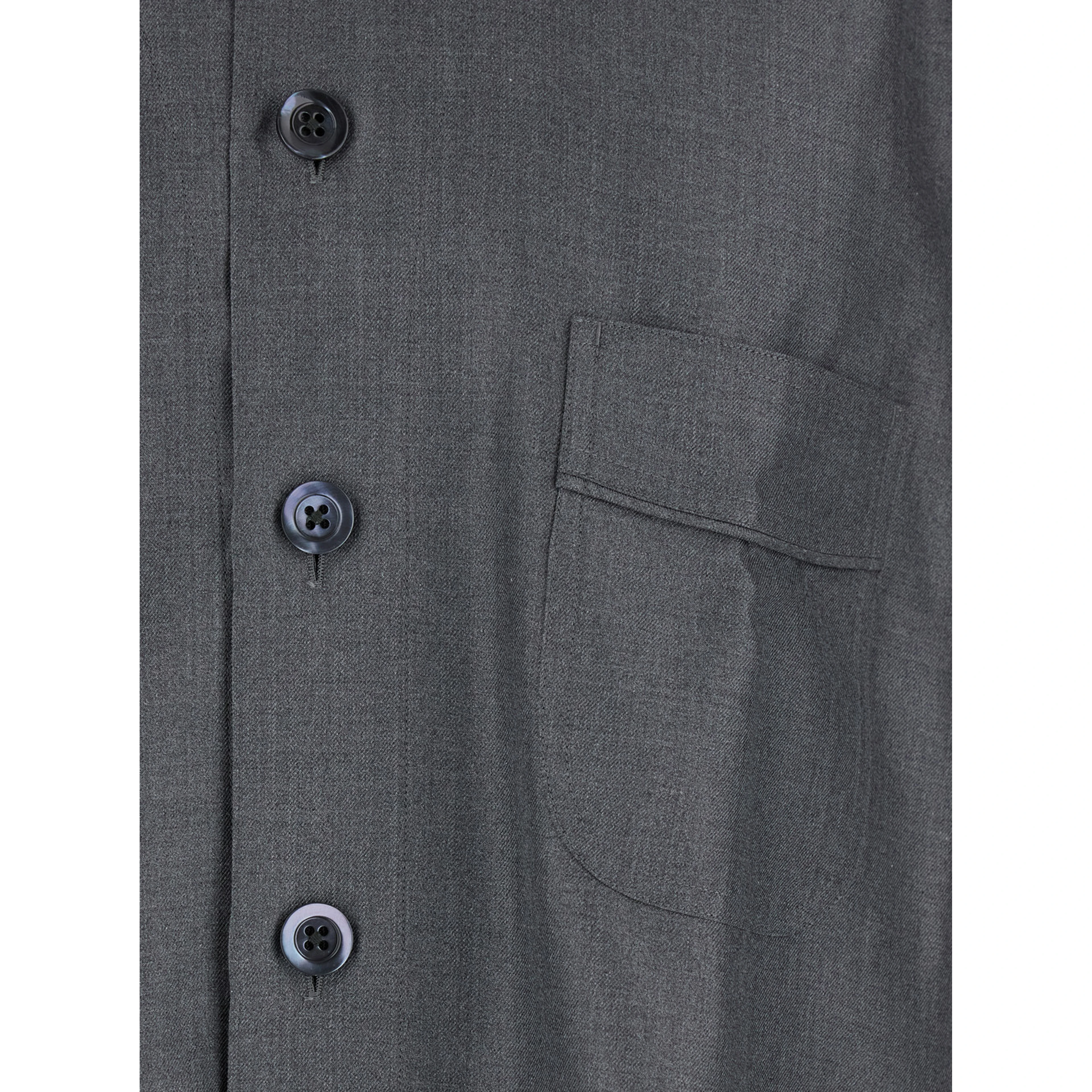 Grey Shirt with Chest Pocket in Silk Man