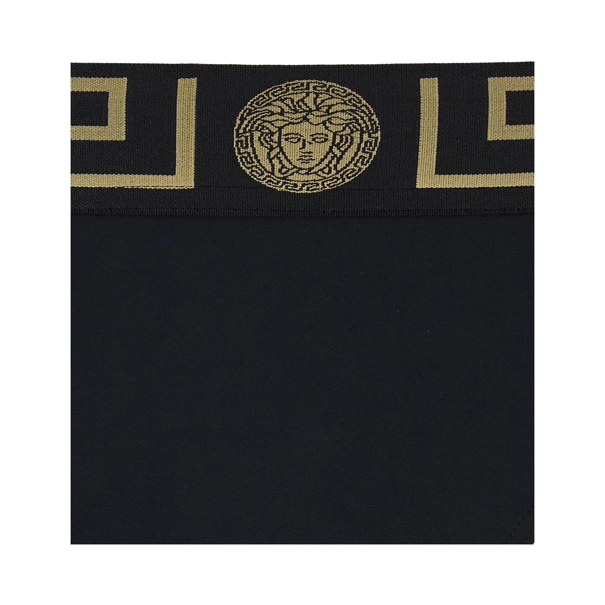 Black Speedo with Greca Detail in Tech Fabric Man