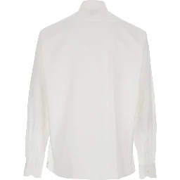 White Shirt with One Front Zip Pocket and Logo Lettering on the Pocket in Cotton Man