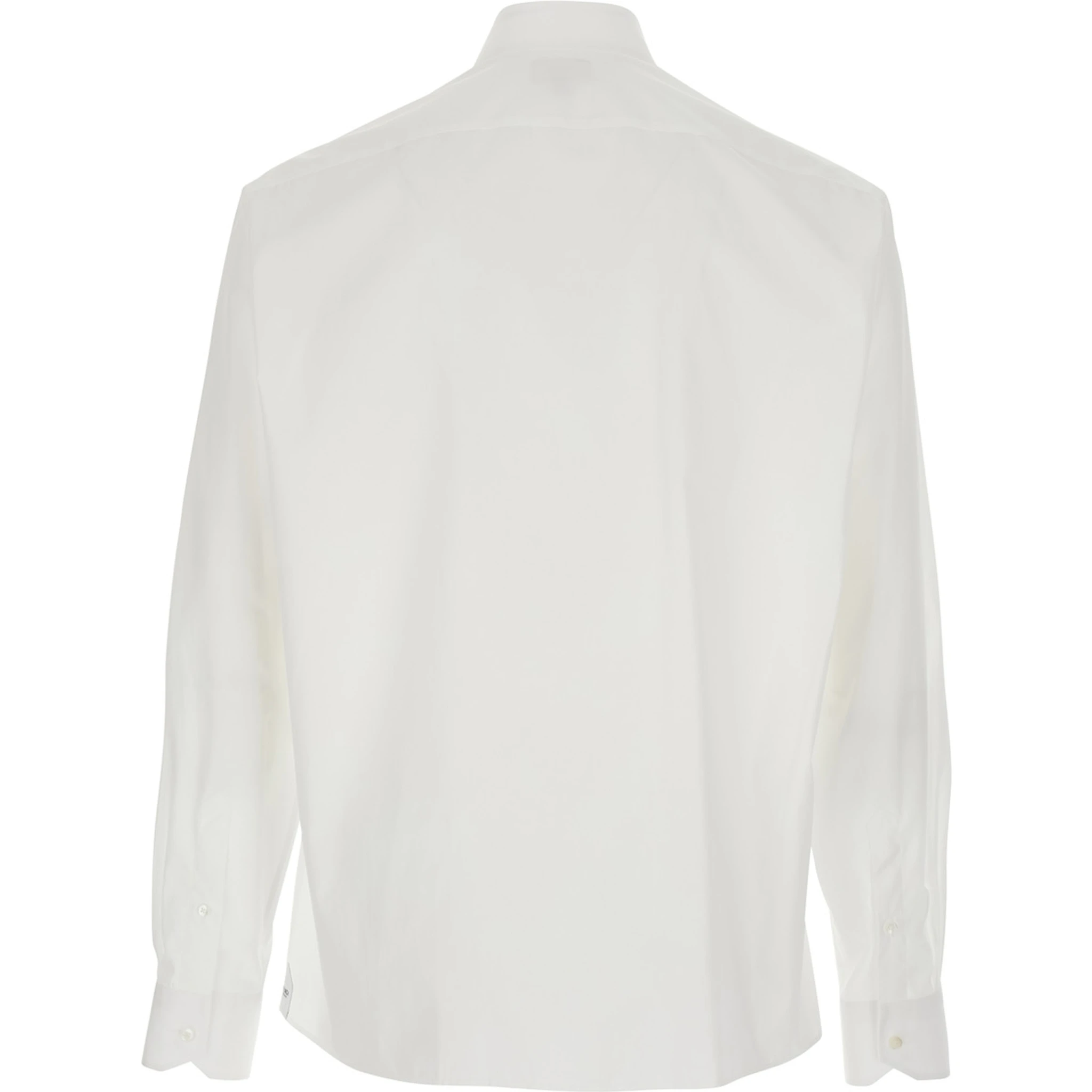 White Shirt with One Front Zip Pocket and Logo Lettering on the Pocket in Cotton Man