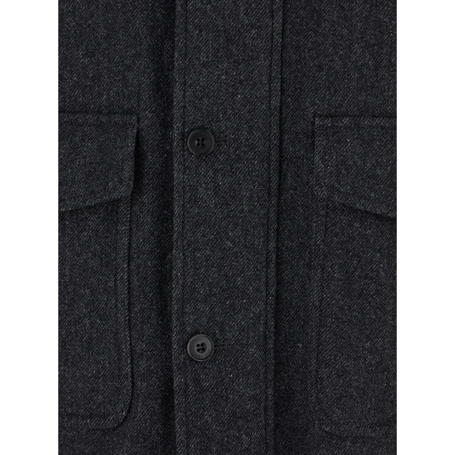 Classic A-2  Grey Jacket with Classic Collar and Front Button and Zip Closure in Wool Blend Stretch Man
