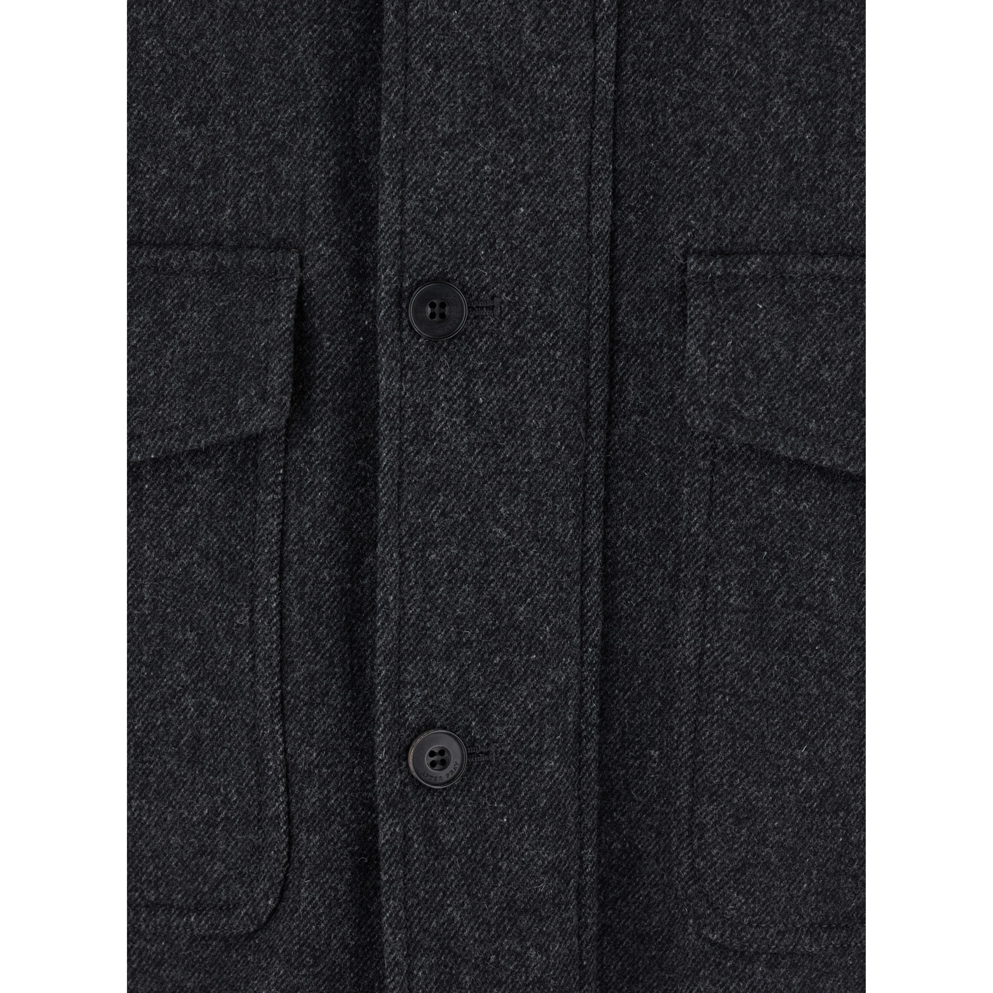 Classic A-2 Grey Jacket with Classic Collar and Front Button and Zip Closure in Wool Blend Stretch Man