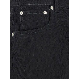 Black Jeans with Belt Loops and Logo Patch on the Rear in Denim Man