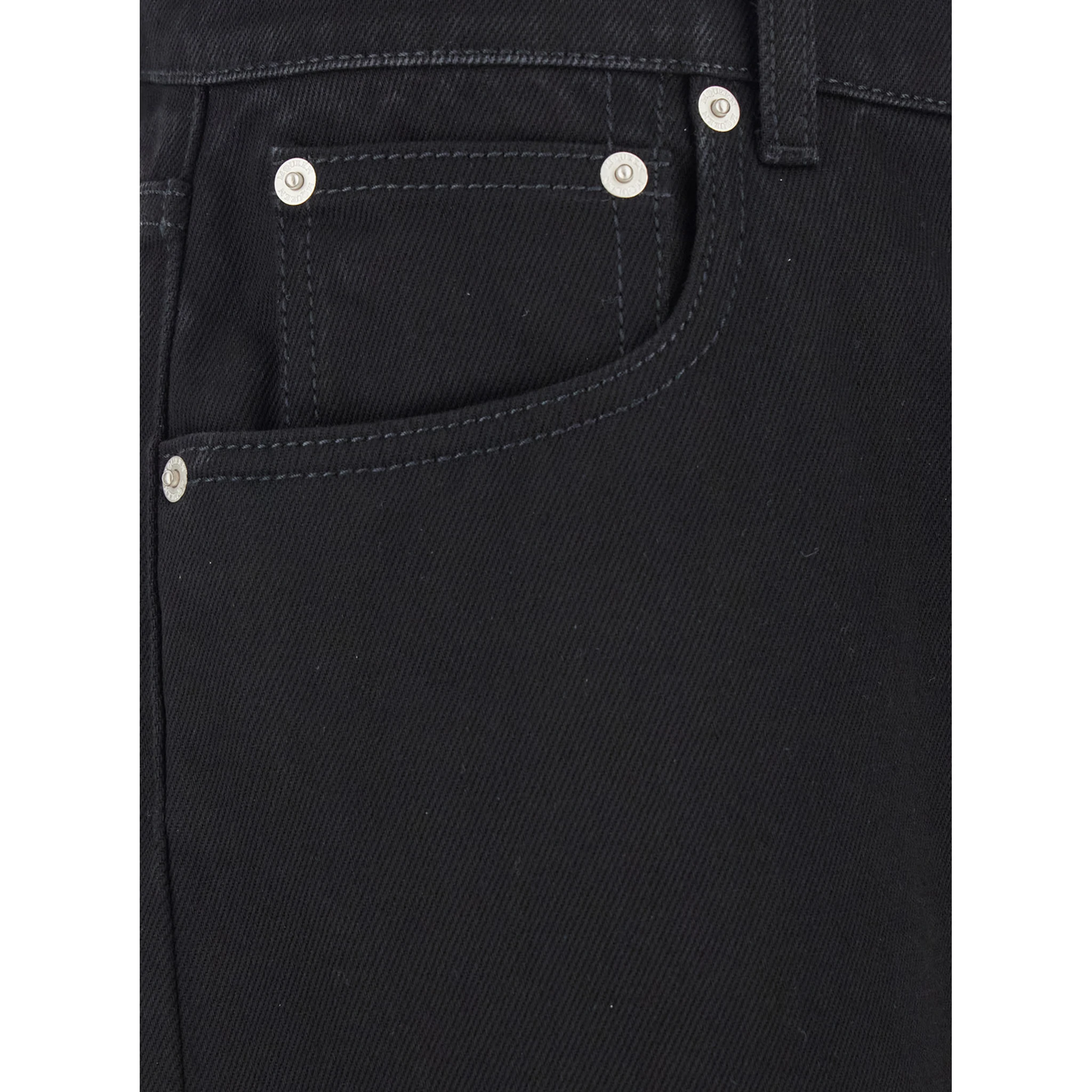 Black Jeans with Belt Loops and Logo Patch on the Rear in Denim Man