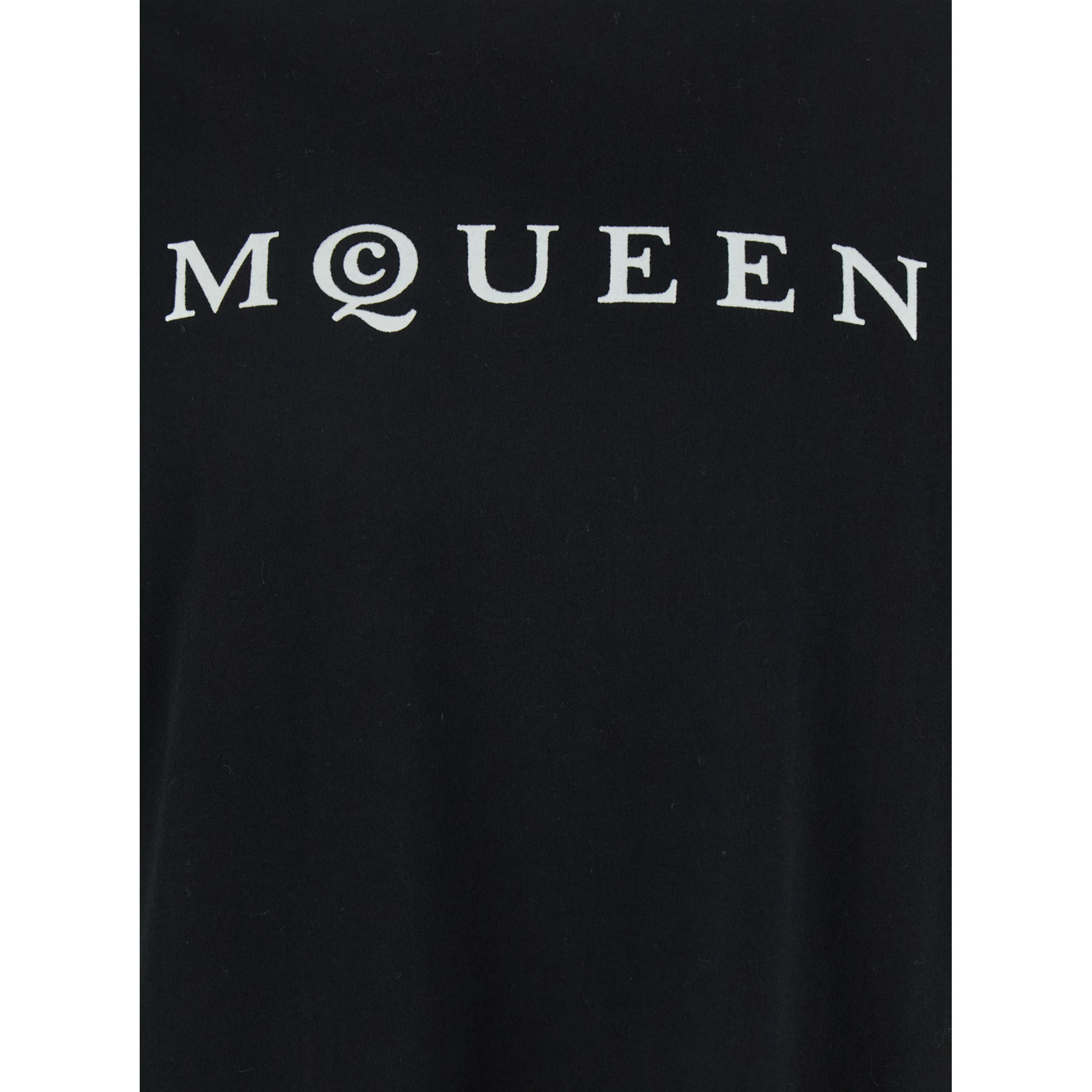 Black Crewneck T-Shirt with Logo Print on the Front in Cotton Man