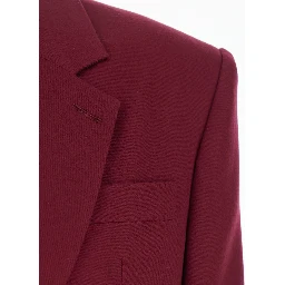 Bordeaux Single-Breasted Jacket with Notched Revers in Cotton Blend Woman
