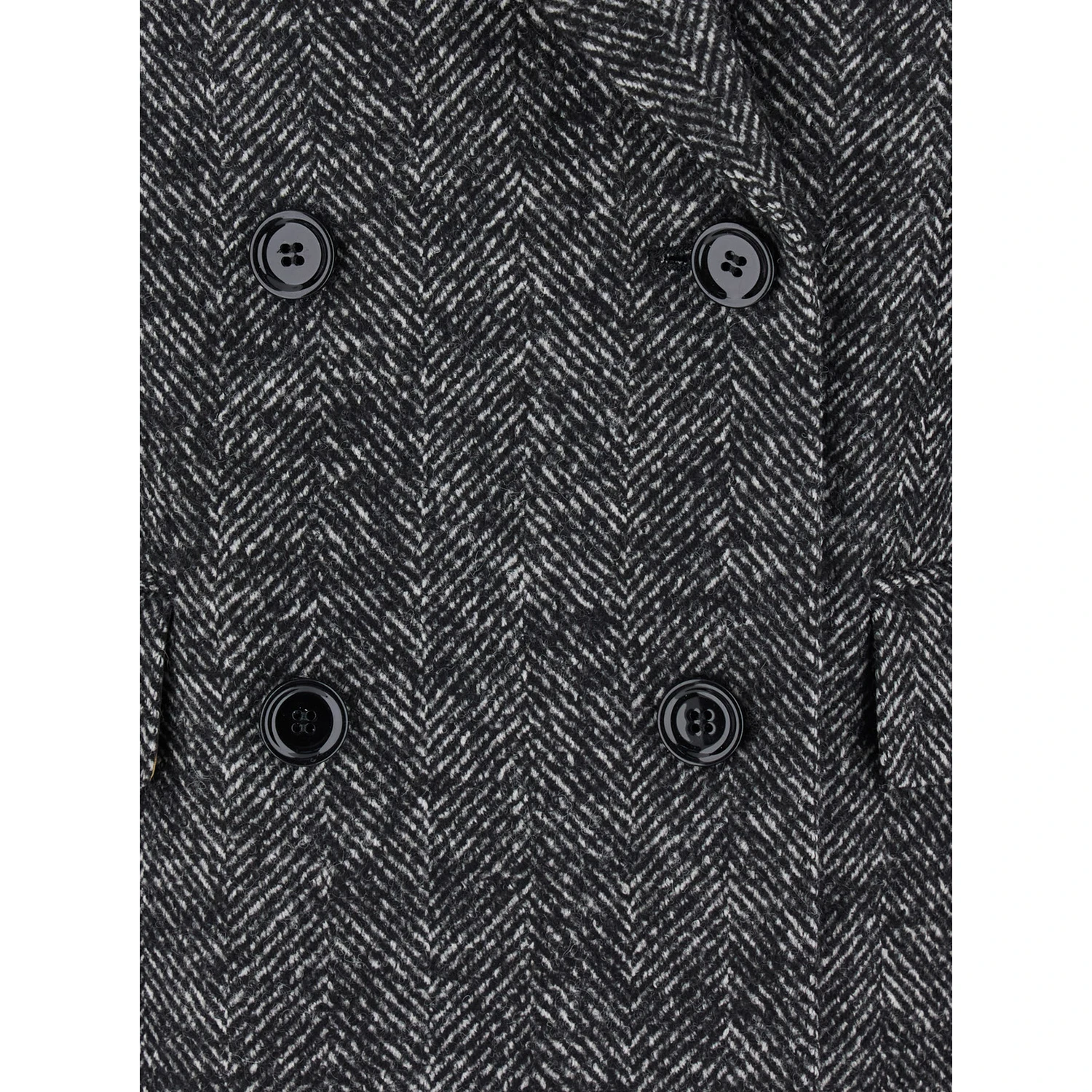Grey Double-Breasted Jacket with Peak Revers in Wool Blend Woman