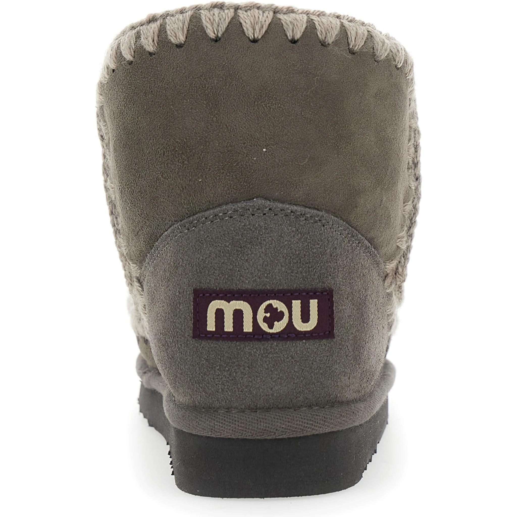 Eskimo Grey Ankle Boots with Crochet Details and Logo Patch on the Rear in Suede Woman
