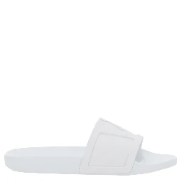 WhiteSandals with Open Toe and Embossed Logo in Rubber Man