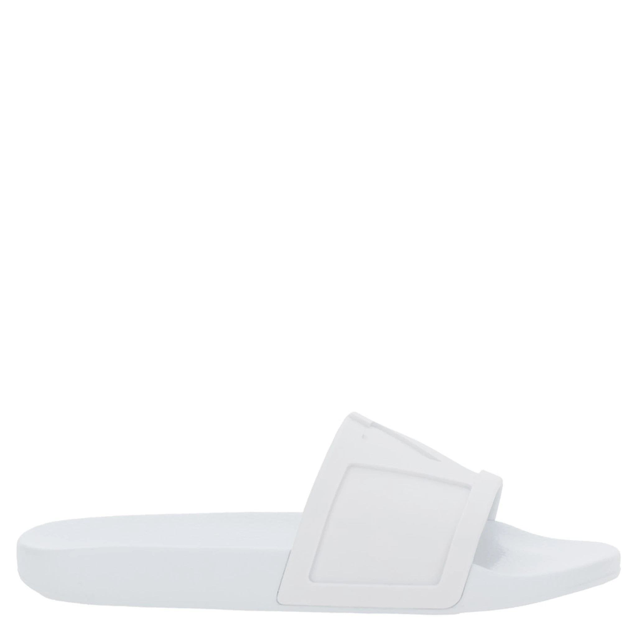 WhiteSandals with Open Toe and Embossed Logo in Rubber Man