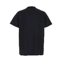 Black Crewneck T-Shirt with Maxi Logo on the Front in Cotton Jersey Woman