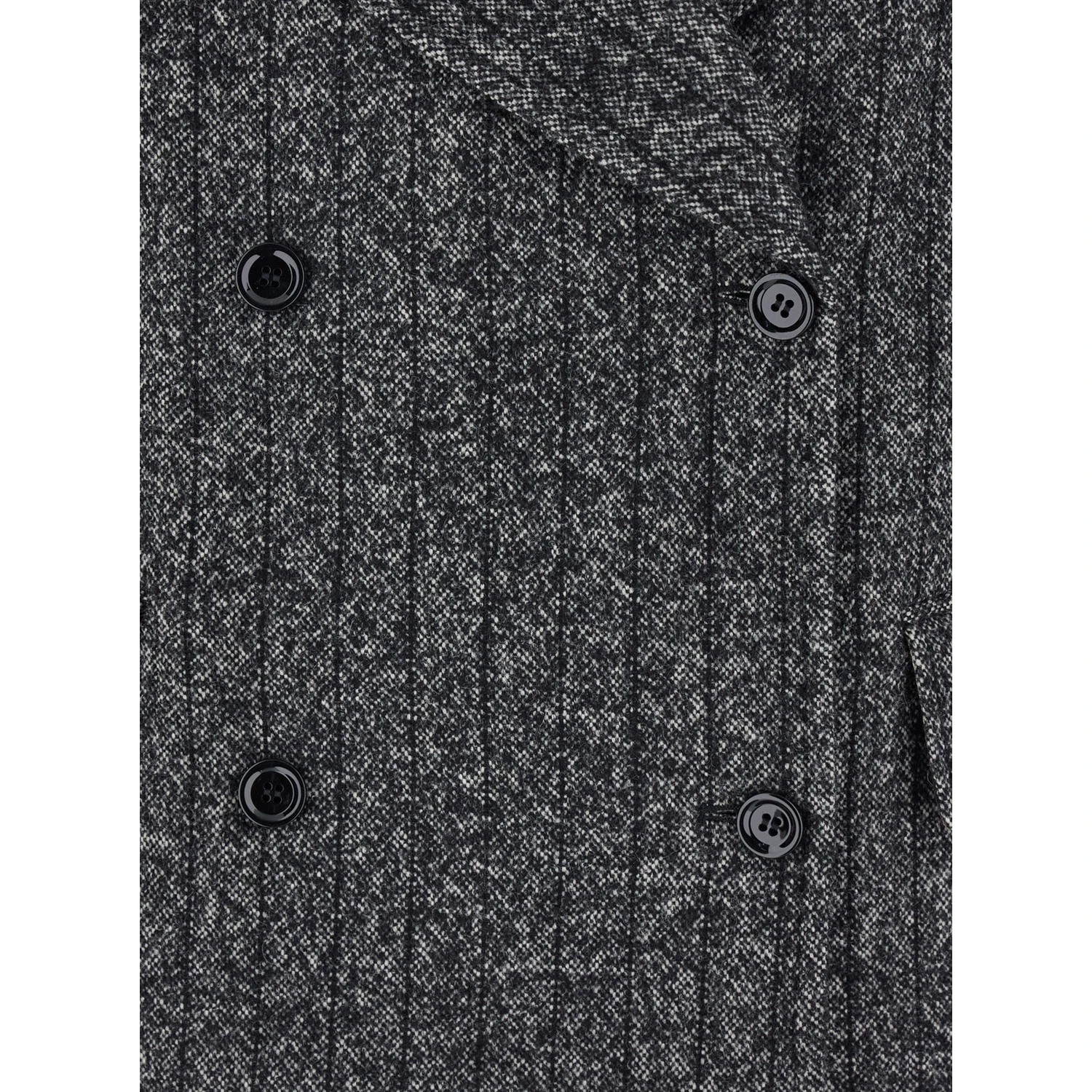 Grey Double-Breasted Jacket with Notched Revers in Wool Blend Woman