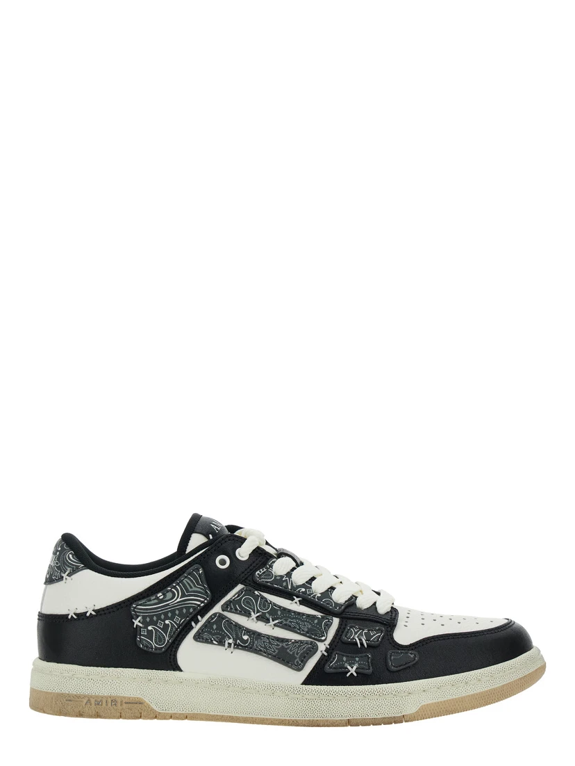 Skel Top Black Low Top Sneakers with Logo Patch on the Tongue and Logo Lettering on the Heel in Leather Man