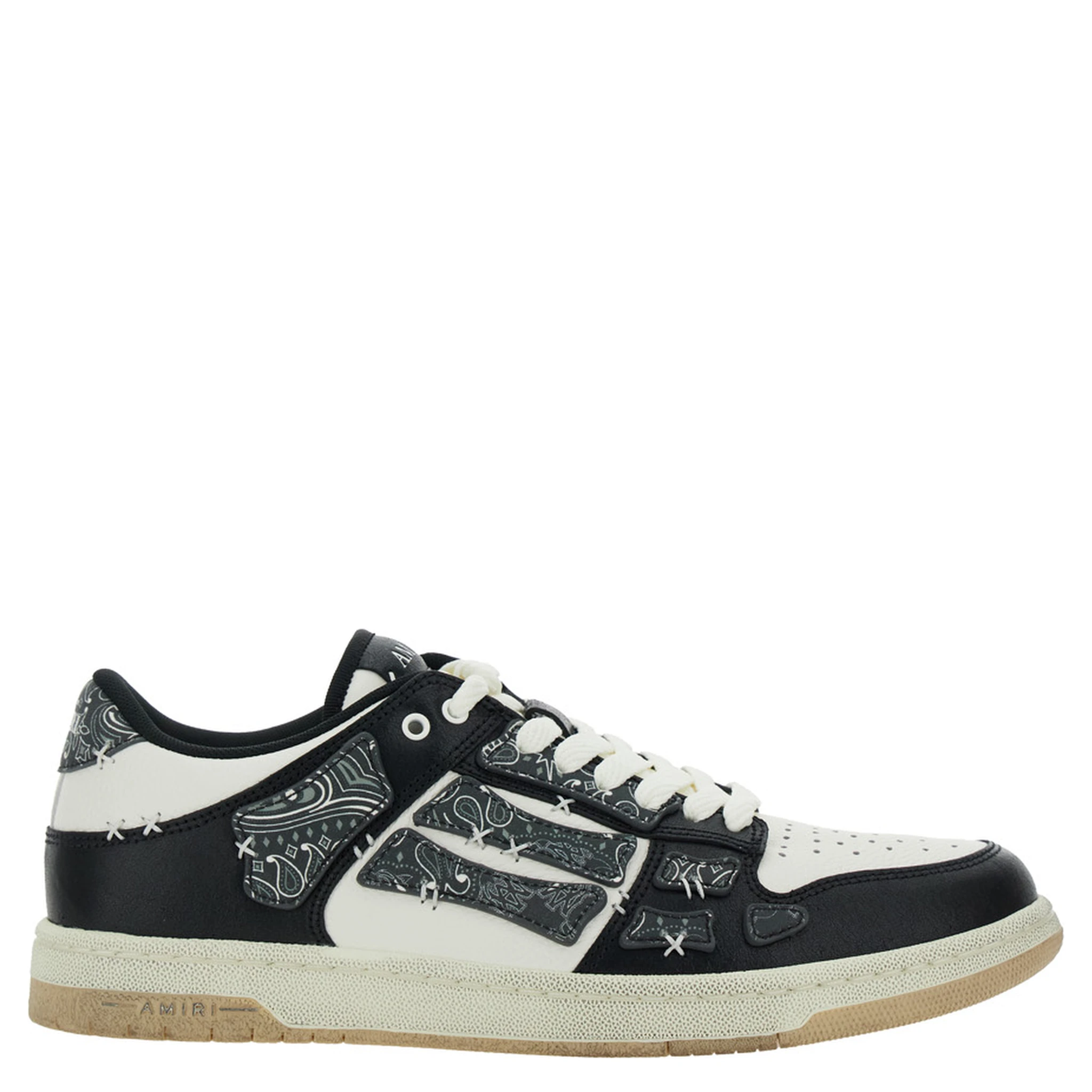 Skel Top Black Low Top Sneakers with Logo Patch on the Tongue and Logo Lettering on the Heel in Leather Man